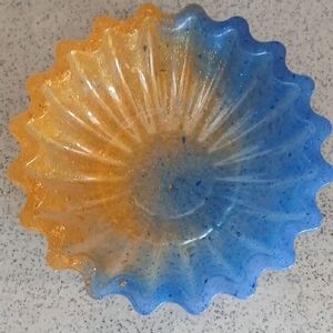 Hand Crafted Blue and Gold Ceramic Bowl